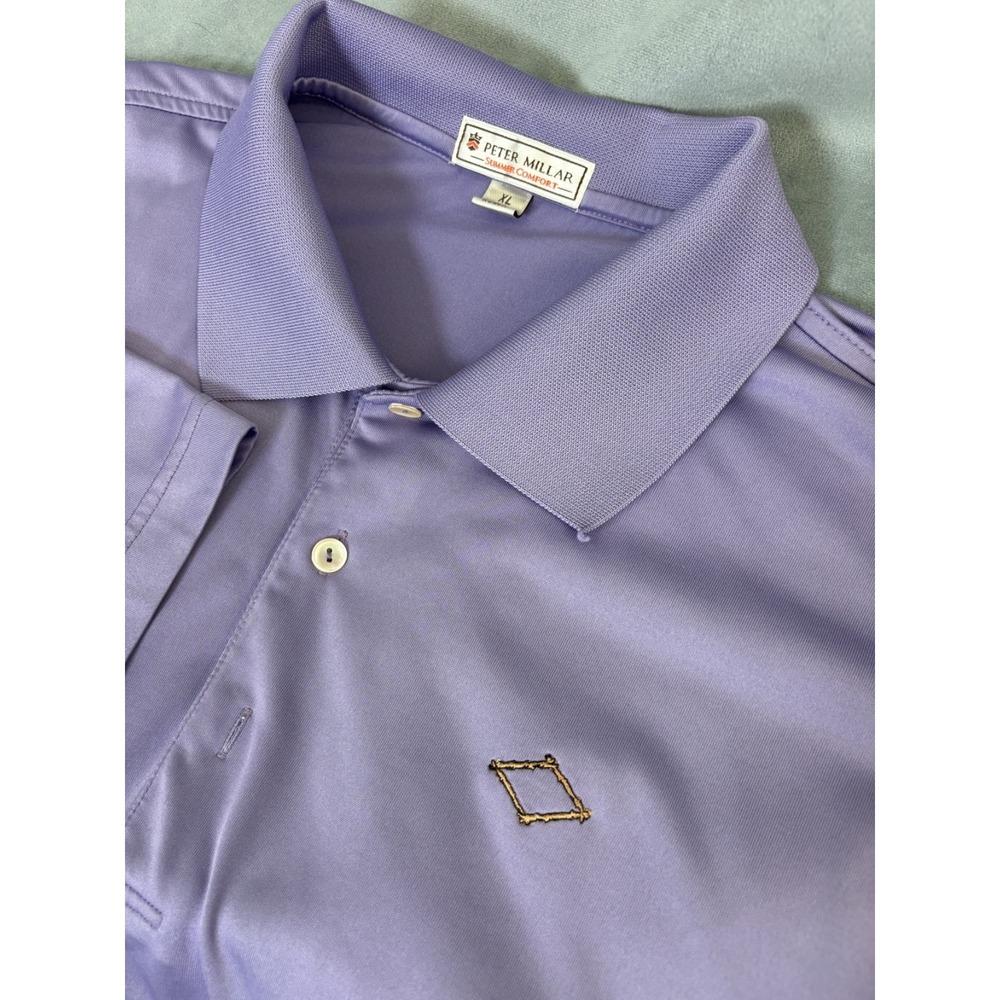 Peter Millar Shirt Polo Summer Comfort Short Sleeves Purple Mens XL